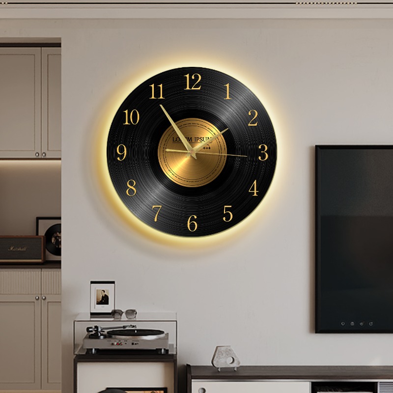 Luxury Lifestyle Living - Винтажные настенные часы с подсветкой, бесшумные,
